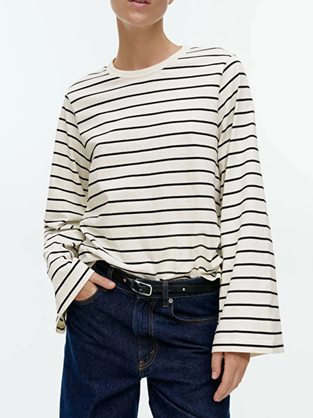 Arket Stripe Oversized Lone Sleeve Tee